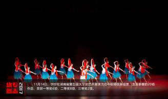 11月14日，学校在湖南省第五届大学生艺术展演活动中取得优异成绩，选送参赛的20项作品，荣获一等奖6项，二等奖8项，三等奖2项。.jpg